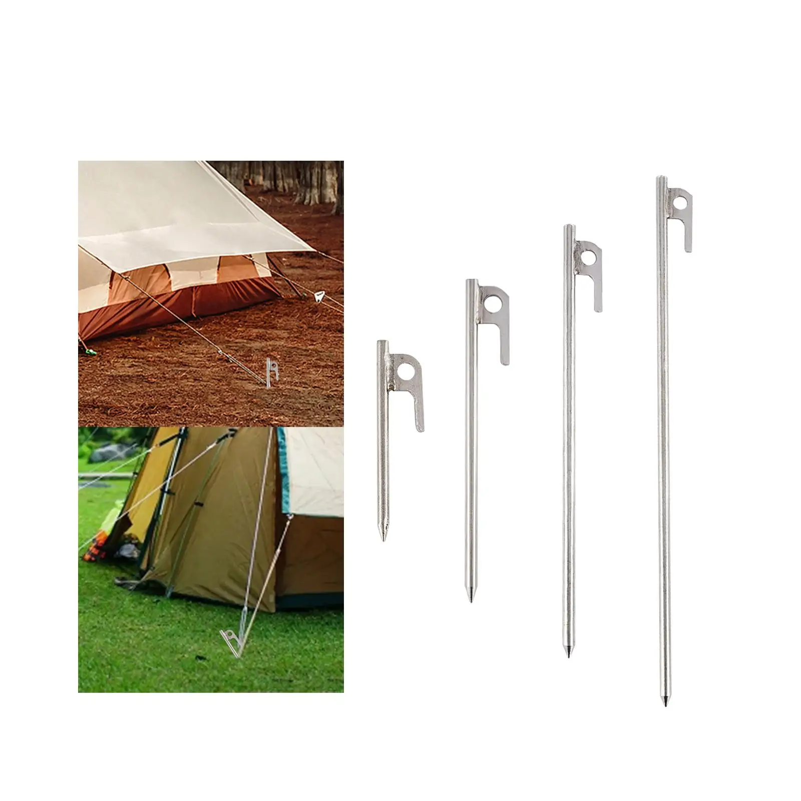 Tent Stakes Pegs Durable Ground Anchoring Pegs Lightweight Ground Nails for Gardening Backpacking Courtyard Outdoor Climbing