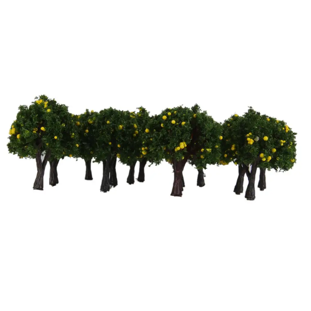 Lot 20 Yellow Fruits Tree Model Train  Diorama Scenery Z 1/300