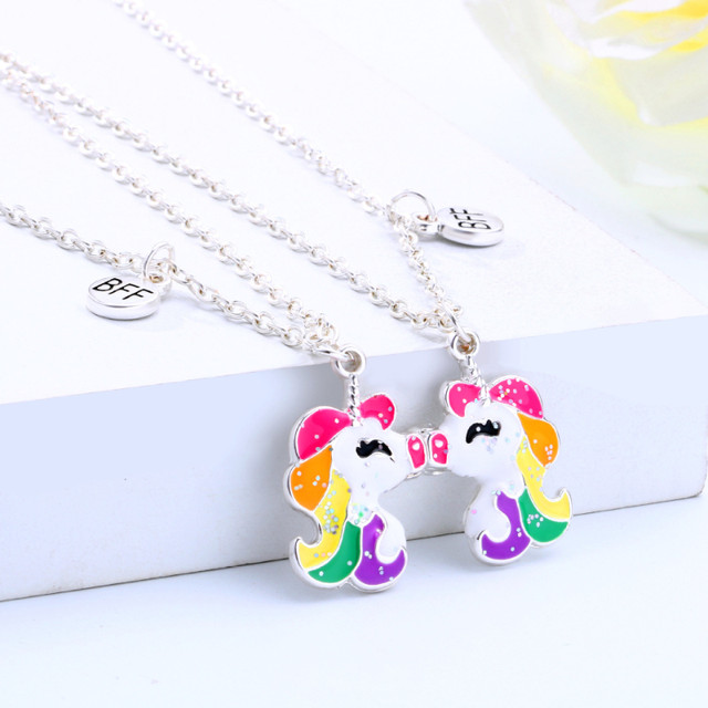 COLORFUL BLING 2 peças BFF Colar com pingente magnético coala, cor  arco-íris, dinossauro coala, colar com pingente de animal para mulheres  meninas amizade melhores amigas presente de joias, Metal Madeira, Metal