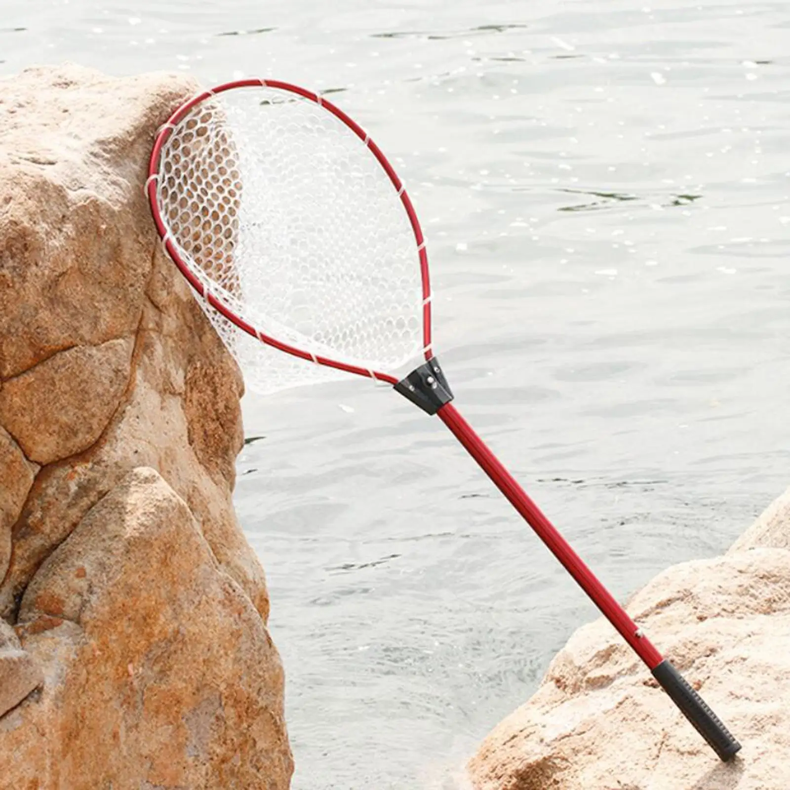 Floating  Folding Landing Net with Telescopic Pole, Silicone Coated , Freshwater& Saltwater Easy  for Bass, 