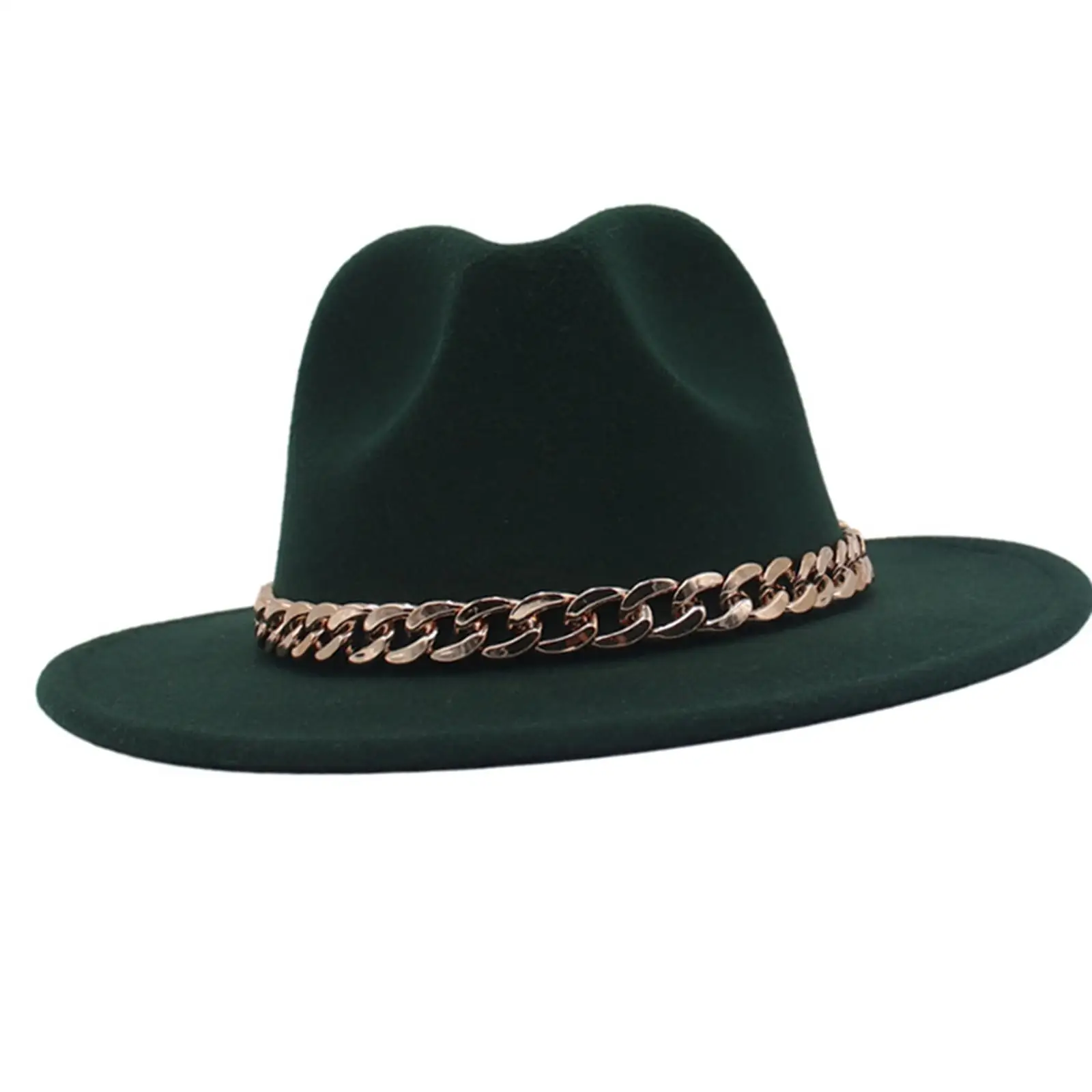 Elegant  Hat with Chain One Size Big Brim Classic Fashionable  Panama Breathable Luxury Hat for women Outdoors Church Ladies