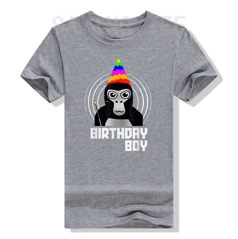 Gorilla Tag Birthday Boy VR Gamer Shirt für Jungen, Teenager-T-Shirt, lustiges Geburtstagsgeschenk, süßes Grafik-T-Shirt, kurzärmelige Blusen, Geschenk – Detail 9