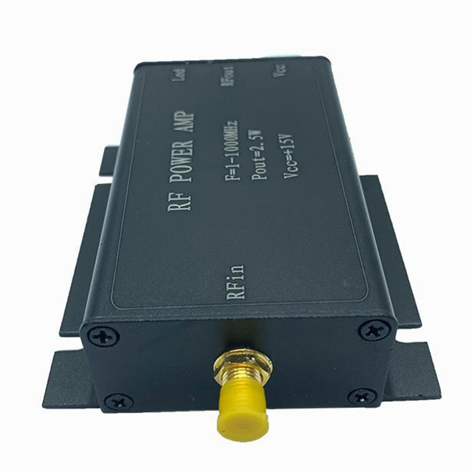 2.5W RF Power Amplifier Module Radio Frequency Power Amplifier DC15V Stable Standard SMA Black for Radio Transmission 380-450MHz