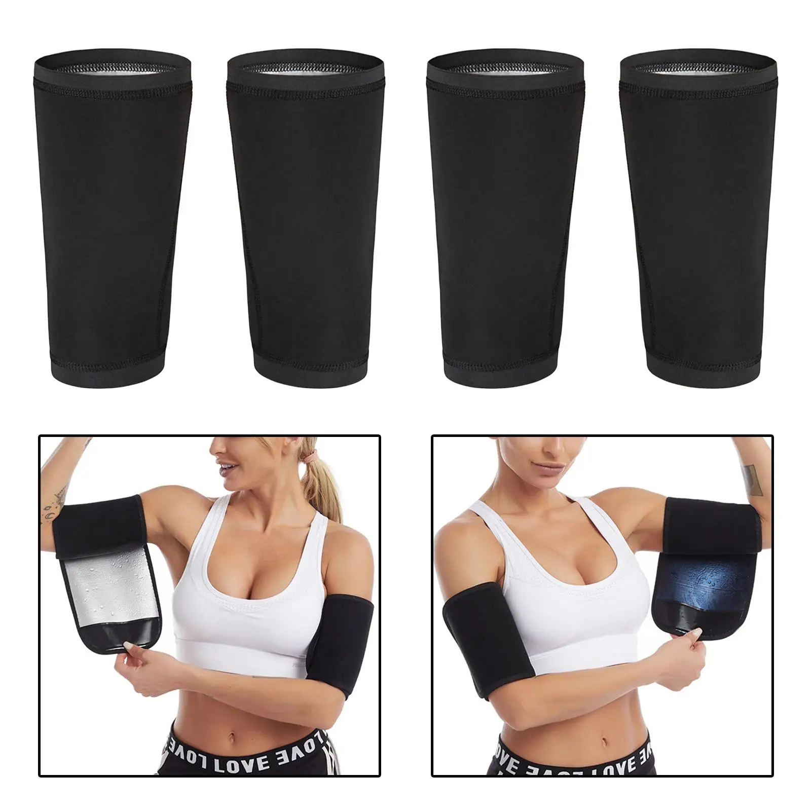 Arm  for  - Arm Slimmers for  Pair Neoprene Sauna sleeves  Wraps Sweat Arm Bands 