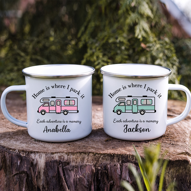 Tazza personalizzata auto da turismo personalizzata con nome tazza smaltata  campeggio falò tazze da caffè tazze da viaggio tazze d'acqua Camper Van  migliori regali - AliExpress