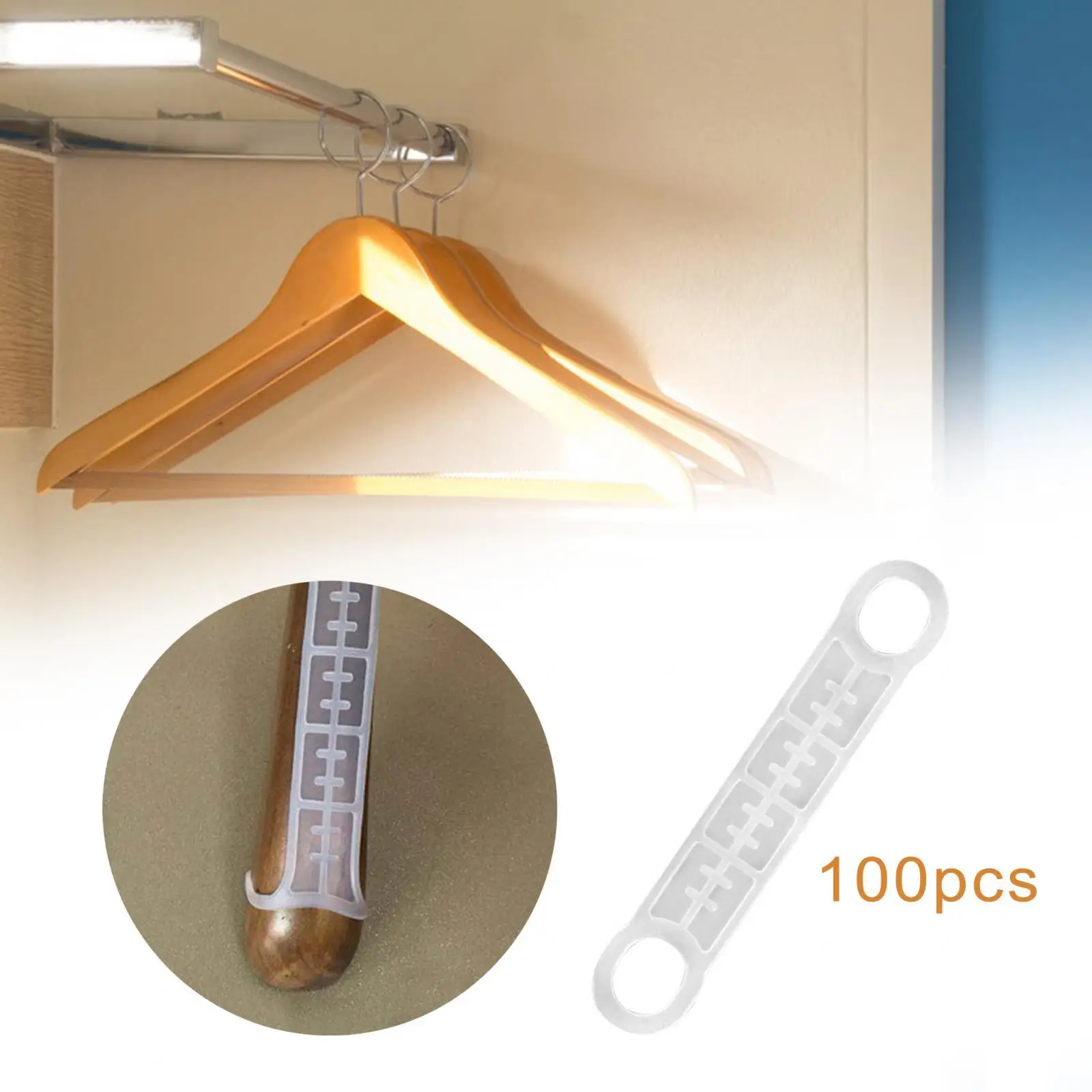 100Pcs Clothes Hanger Grips Nonslip Clear Shoulder Strips for Clothes Hanging Accessories Home Clothing Stores Closet