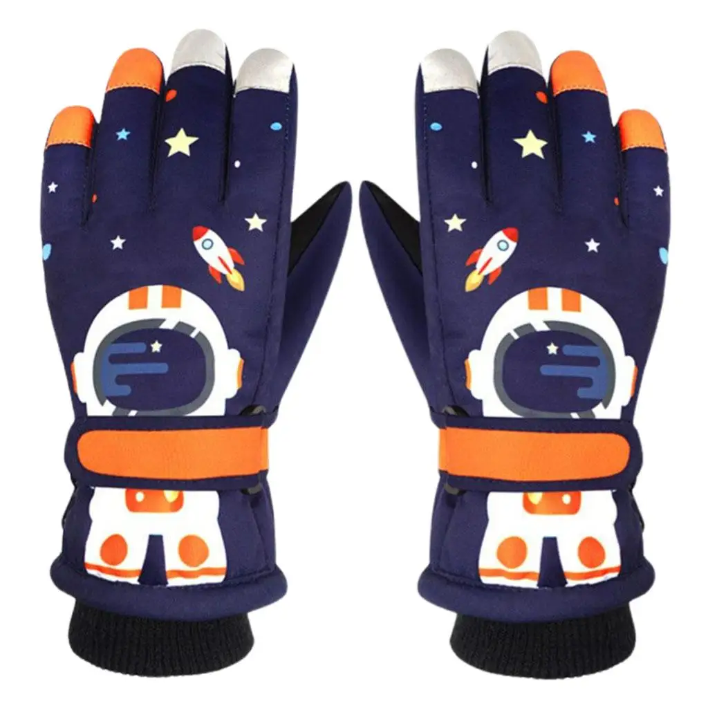 Kids Ski Gloves Touch Screen Waterproof Boys Girls Windproof Fleece Lined Snow