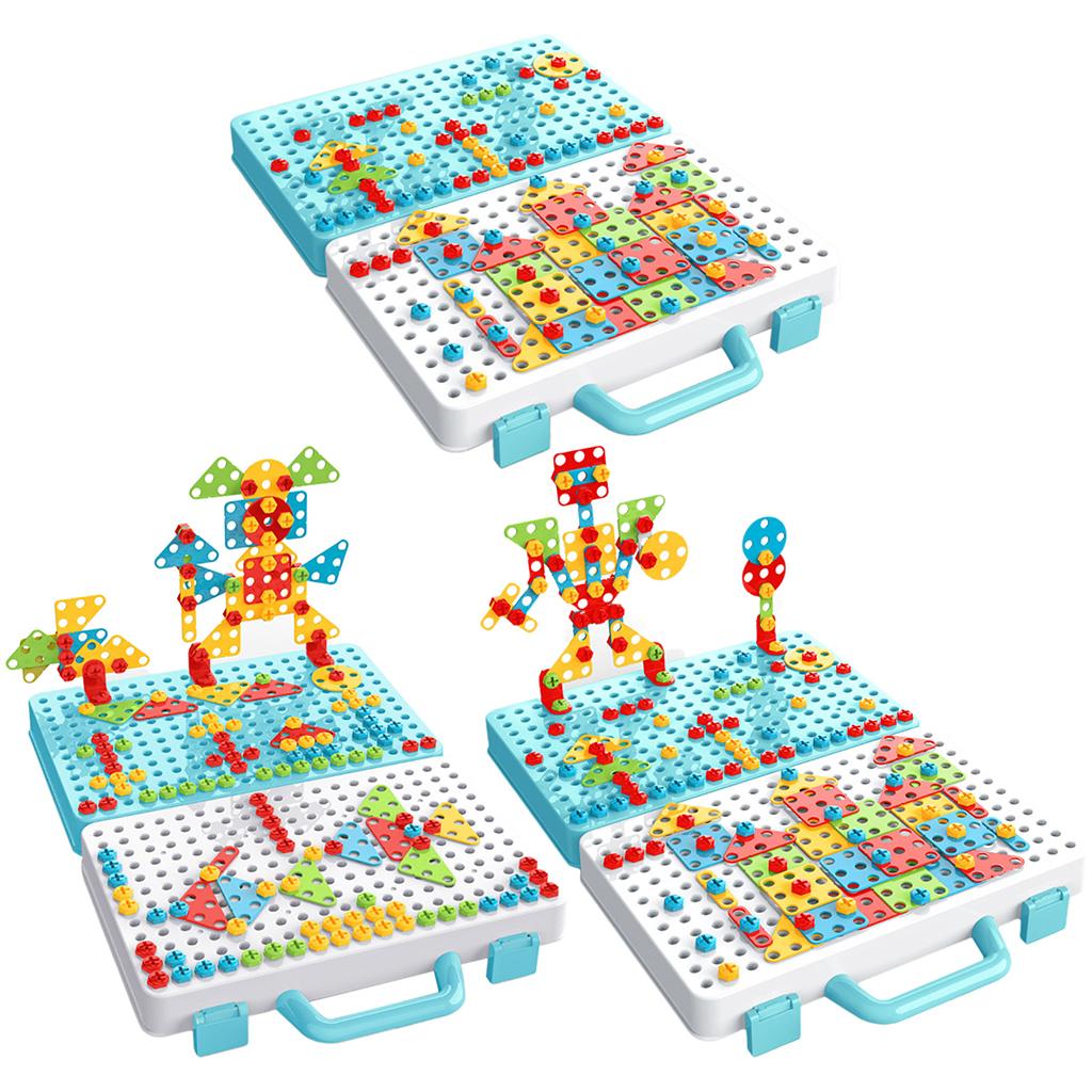 Mosaic Drill Set Kids Montessori Toys Construction Toys Drill Design Puzzle Creative Toys Educational Toys for Kids Boys Girls