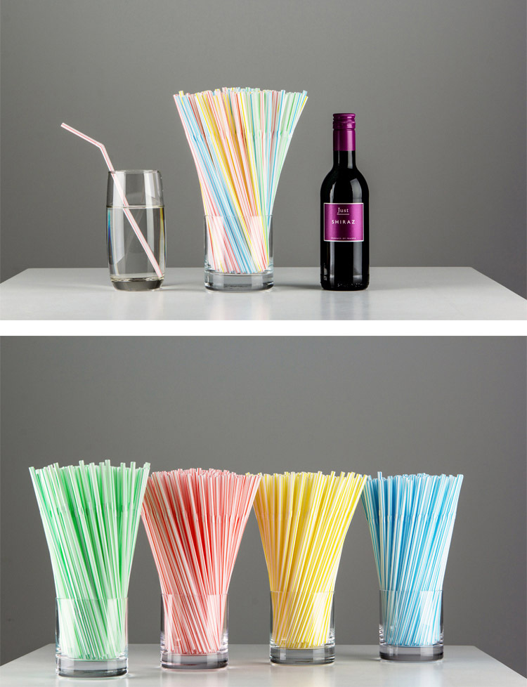 Description Picture 3 of item100 Pcs Flexible Plastic Solid White Party Tea & Coffee Shop Disposable Drinking Straws Wedding Decorations Color Random