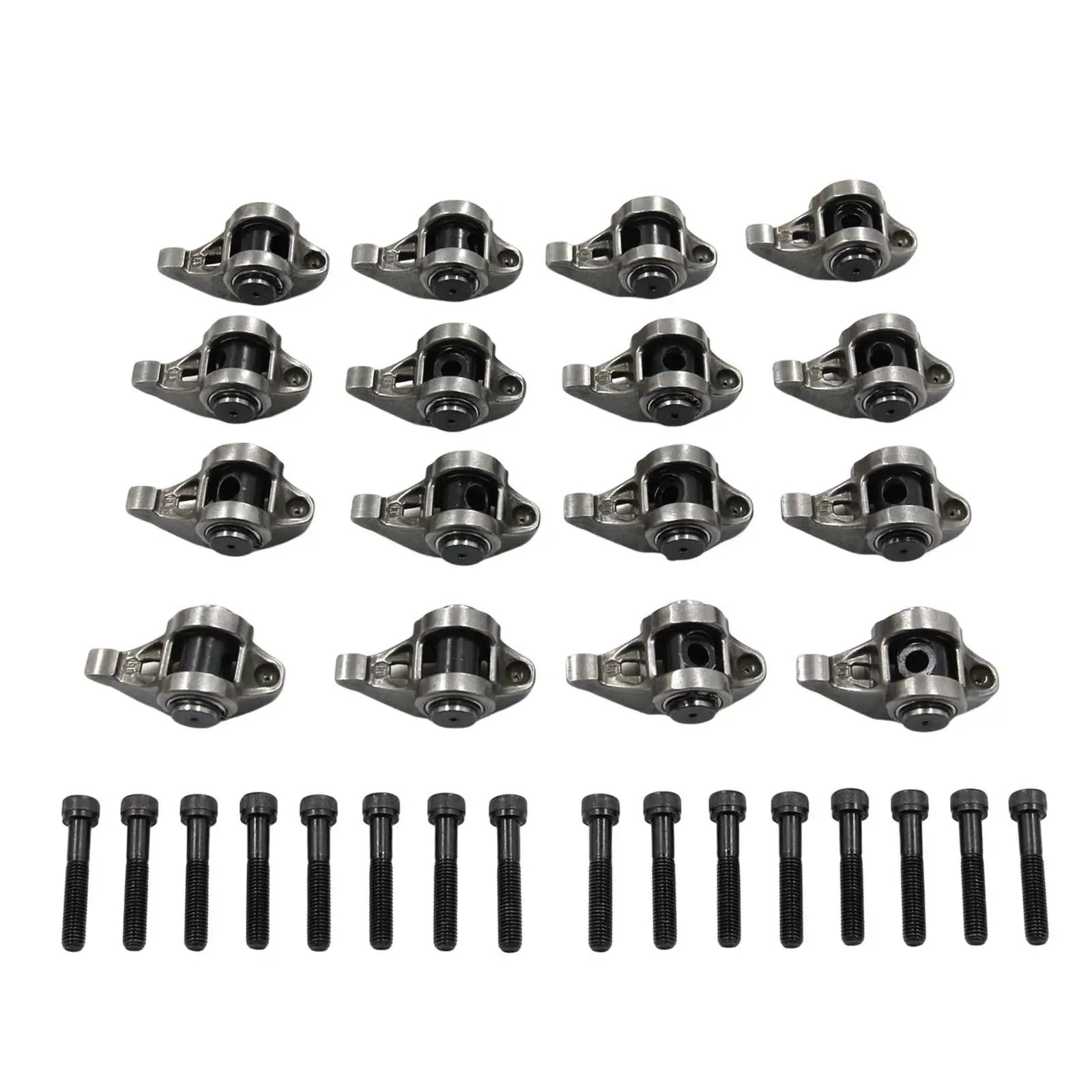 16Pcs Rocker Arms and Bolts with Trunion Kit Installed 10214664 High Performance for Chevrolet LS1 LS2 LS3 LS6 LM7 LM4