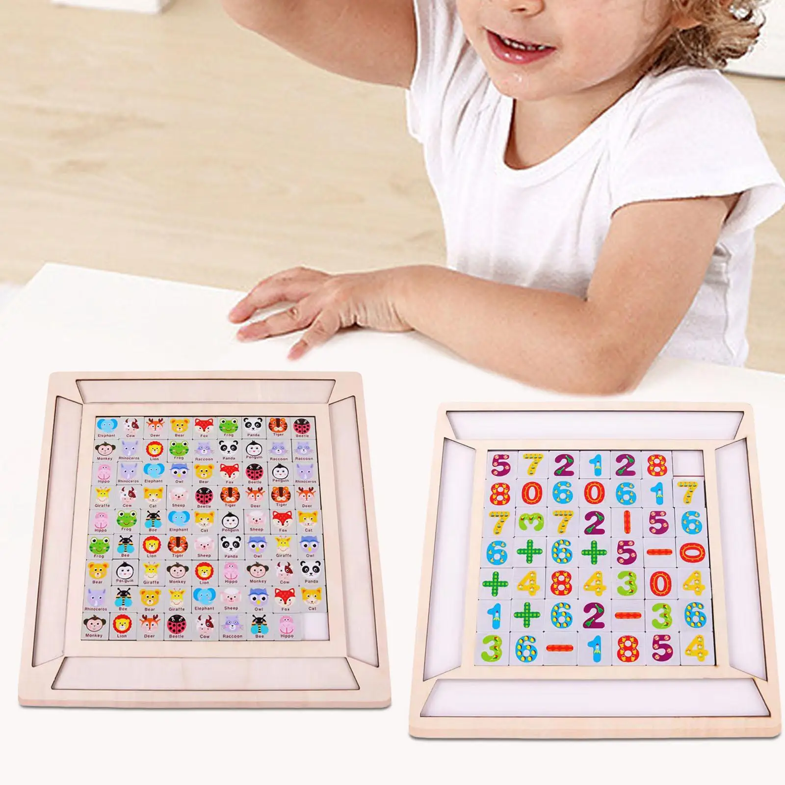Memory Matching Game Blocks Toy Memory Training Parent Child Interactive Wooden Board Game for Preschool Holiday Age Years Kids