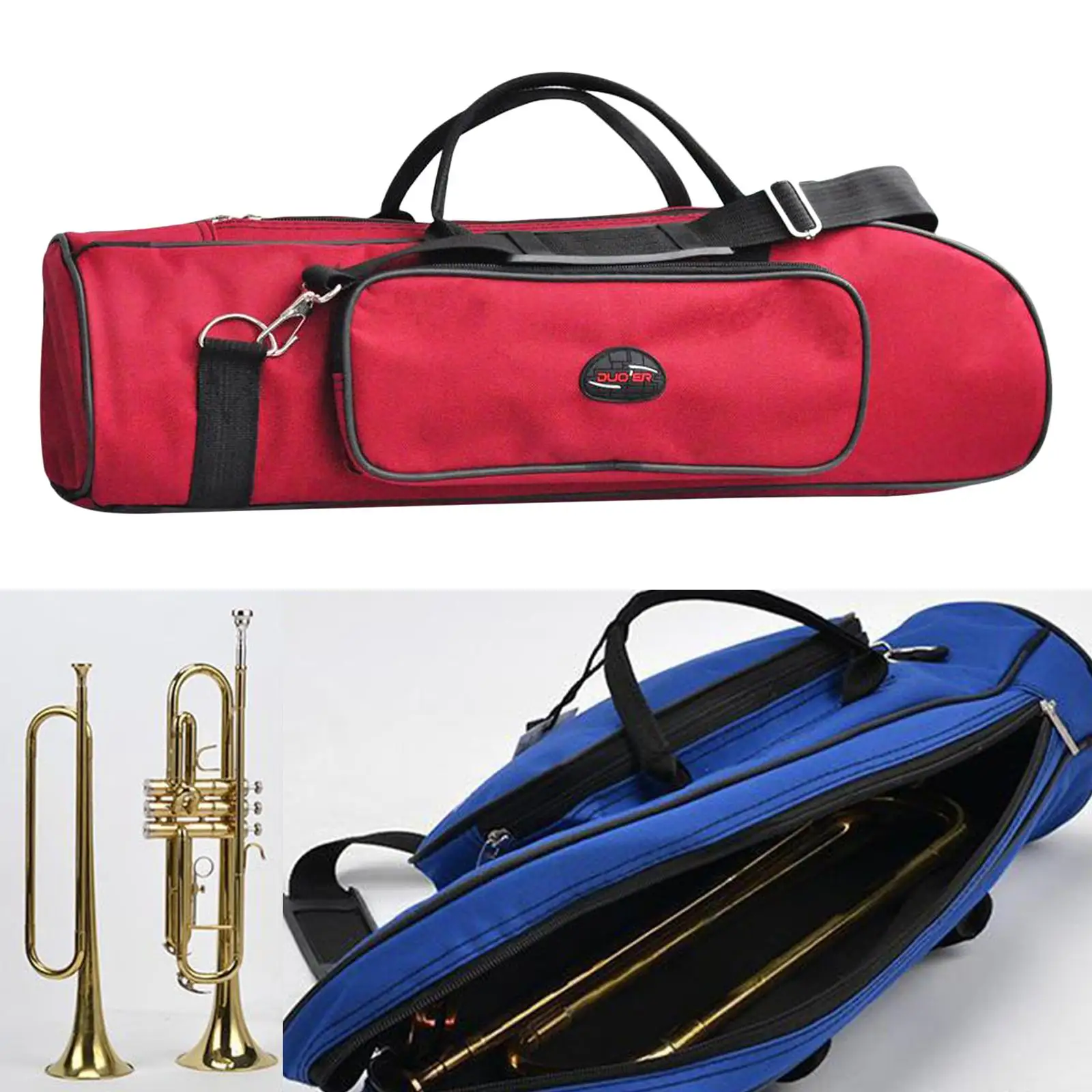 Travel Concert Trumpet Carrying Case Oxford Padded Shoulder Strap Bags