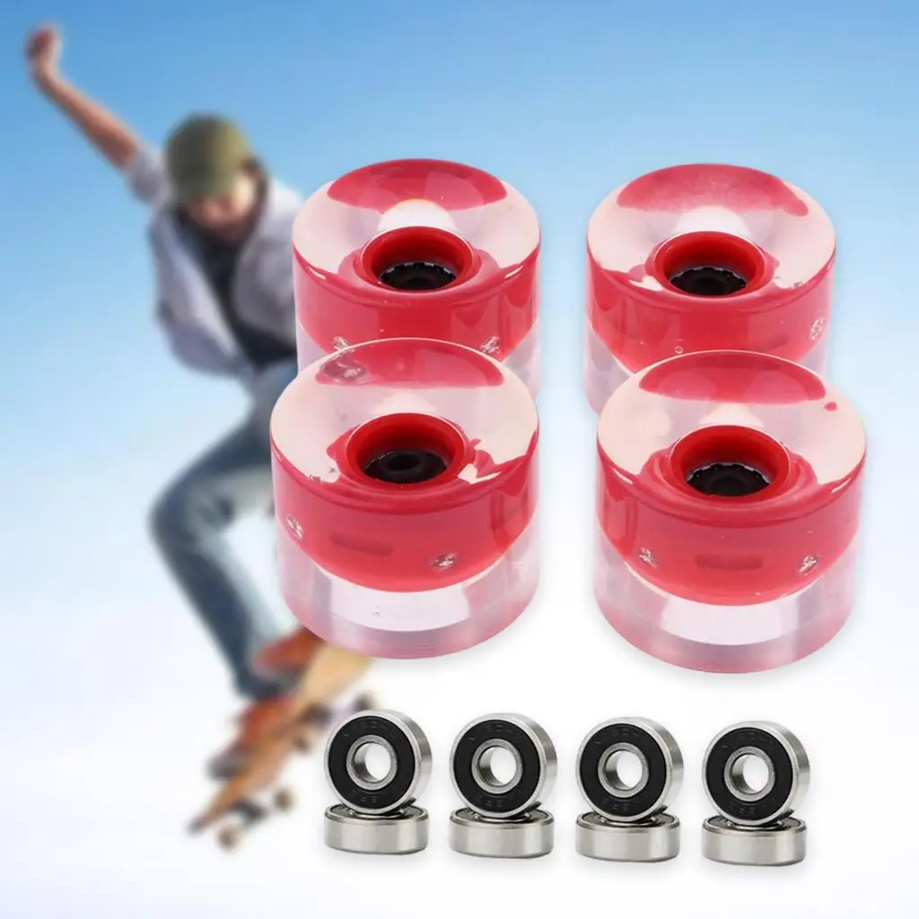 4 Pack PU Flashing Wheels, 70mm, 78a, Replacement Wheels for Skateboard Longboard