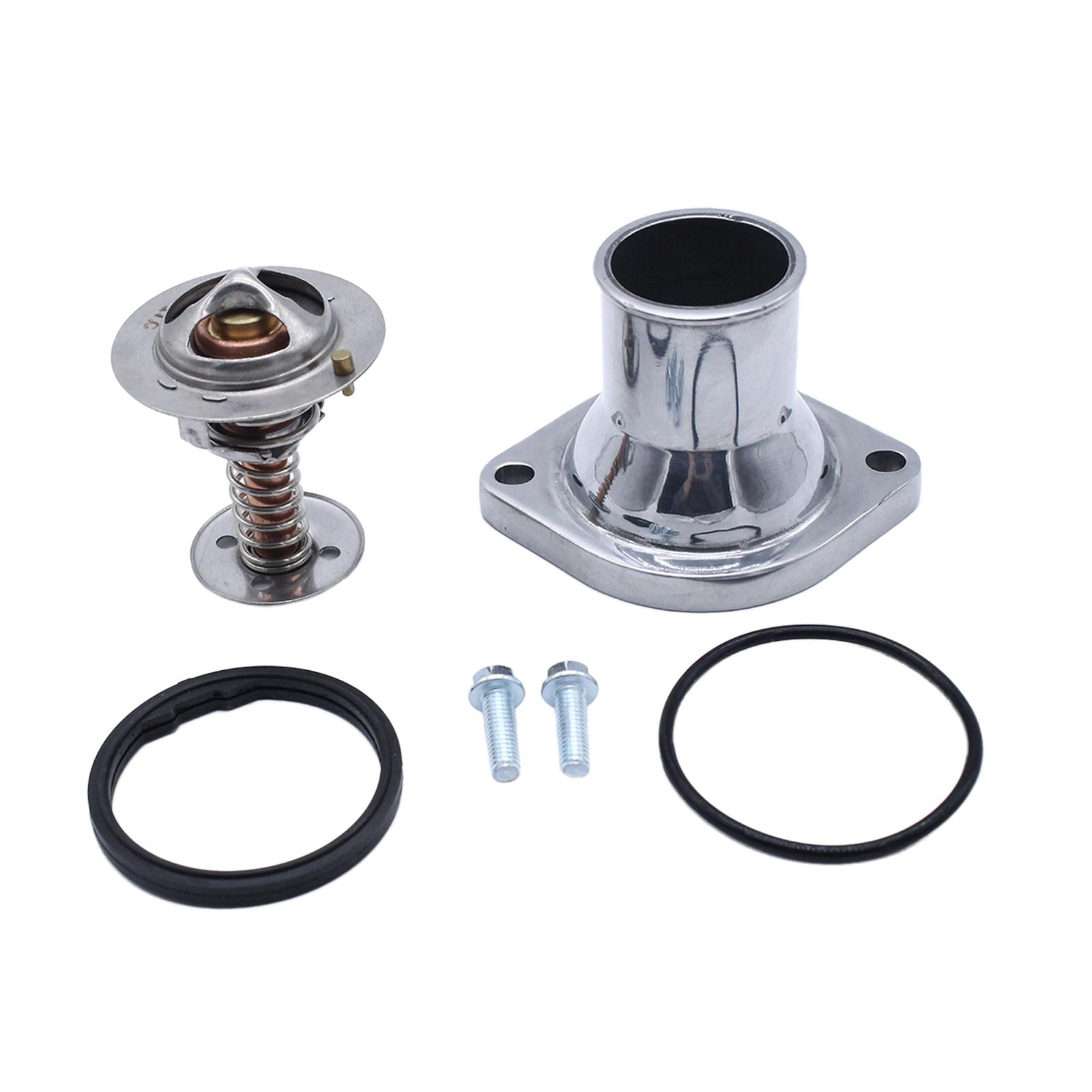 Water Neck Thermostat Kit Straight -Up LS Thermostat Assembly for Chevy Silver Water Neck Kits Auto Parts Engine Cooling
