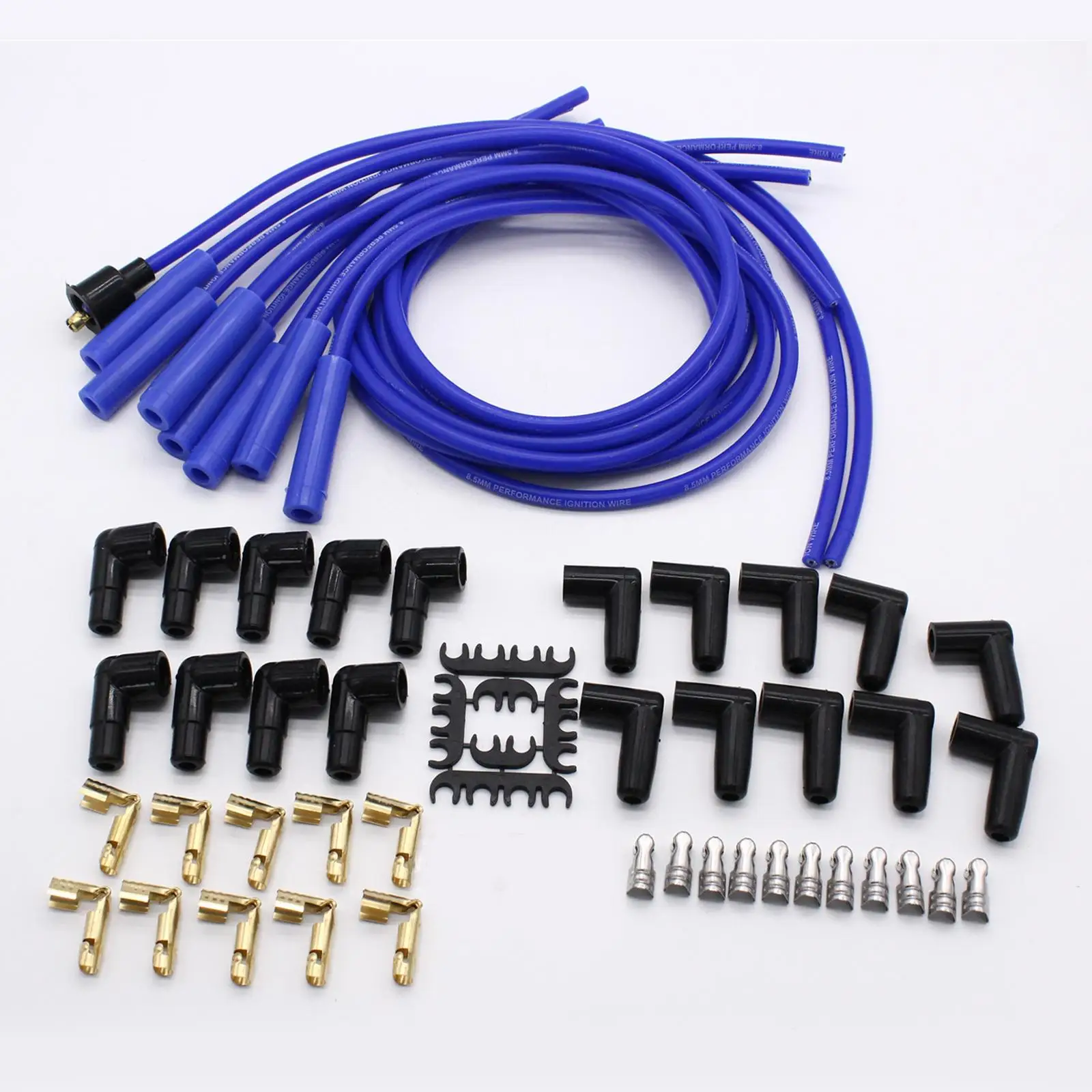 Universal 8mm Ignition Wire Set 180 Degree Boots Spark Plug Wire Car Accessories Spare Parts Direct Mount Reliable