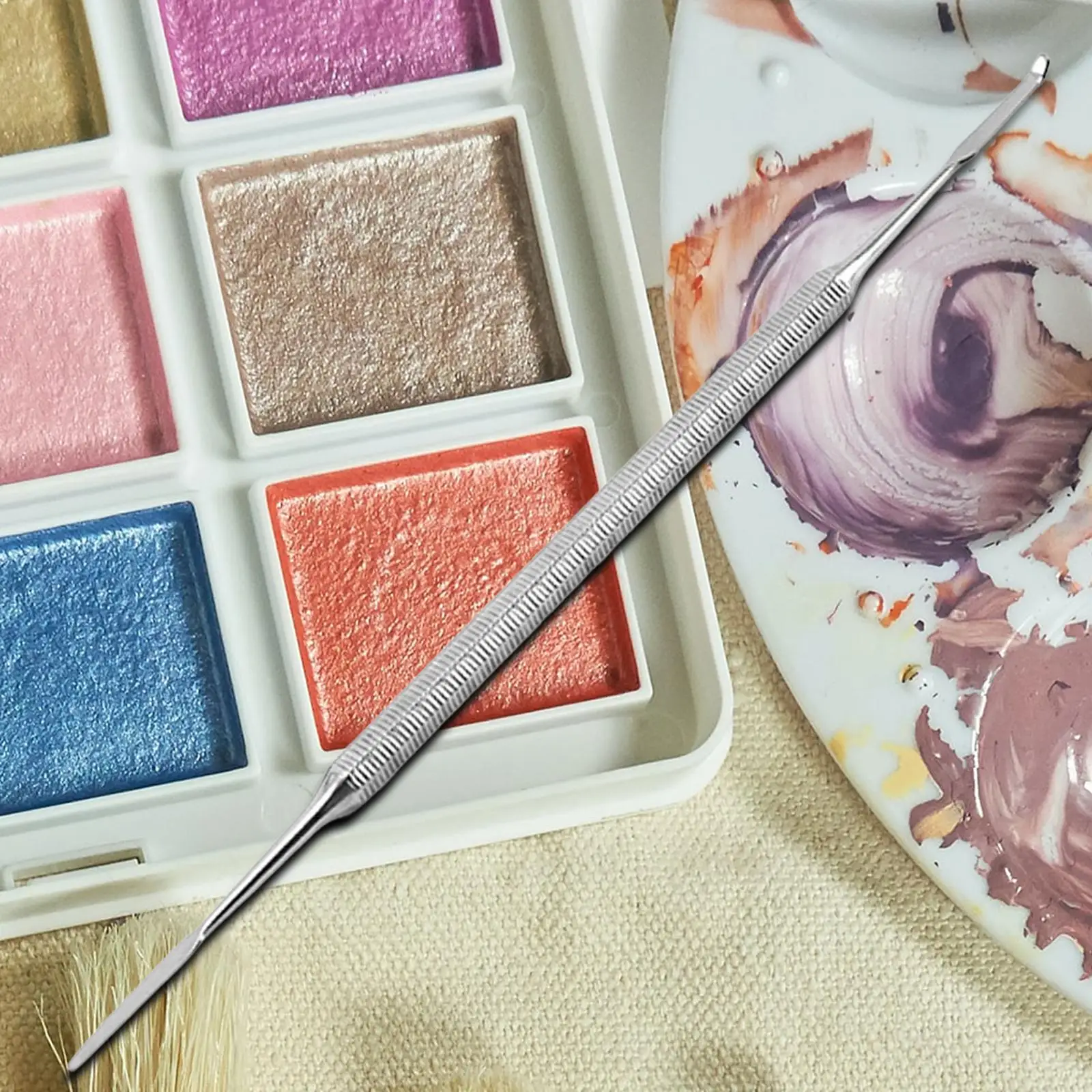 Makeup Spatula Stainless Steel Cosmetic Sampling Beauty Salon Use Cosmetics Mixer for Skin Wax Cream Nail Art Lipstick
