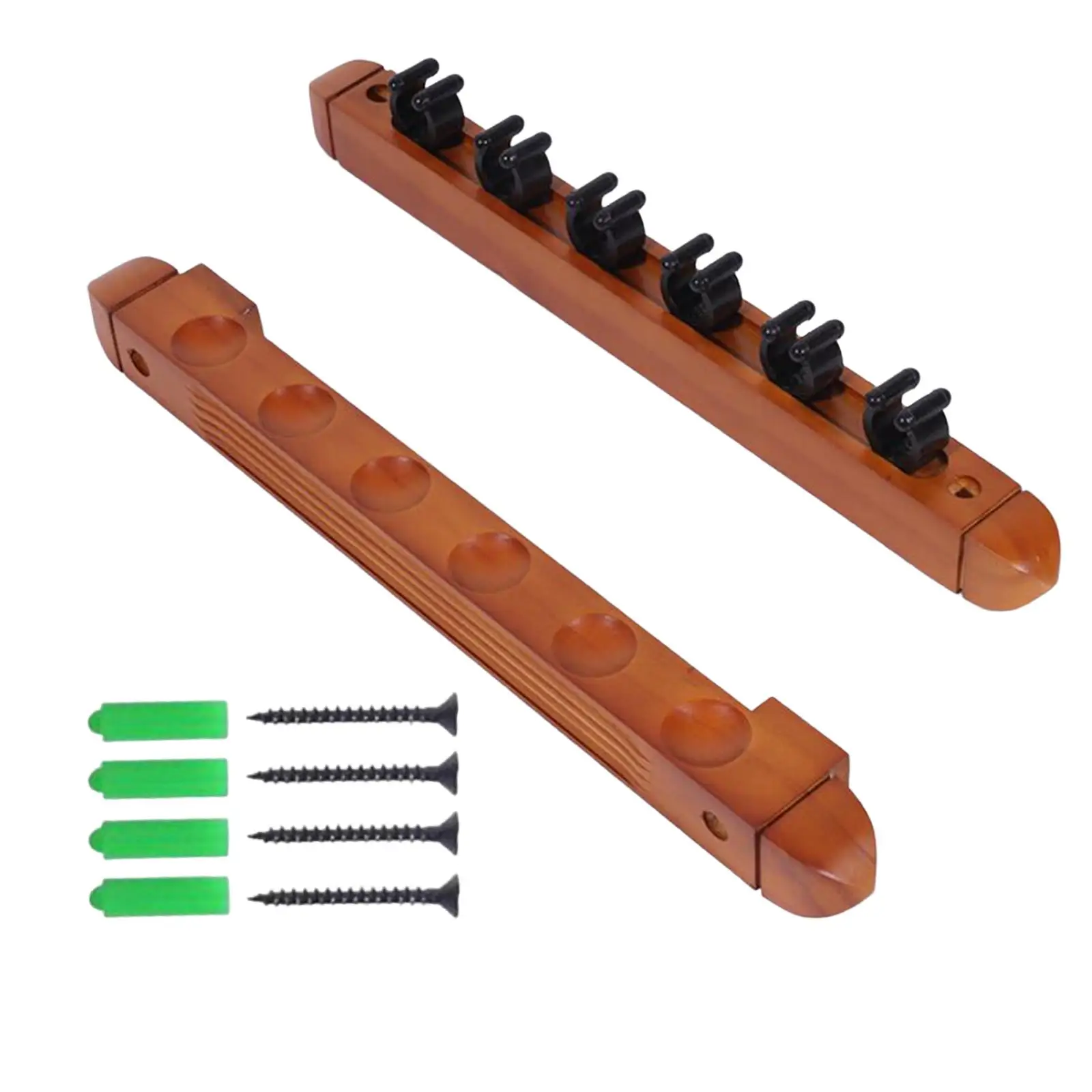 Cue Holder Billiard Cue Wall Racks 6 Cue Clips Accessory with Screws for or Home Billiards Usage