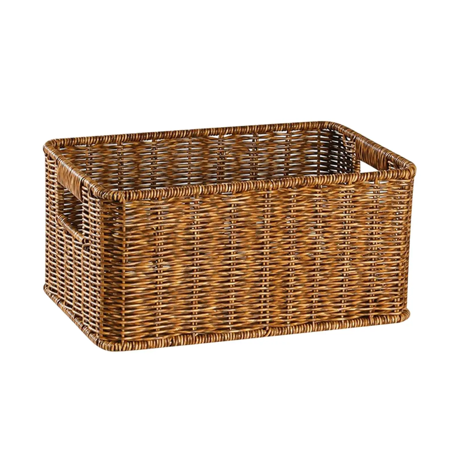 Hand Woven Storage Basket Built in Handles for Bathroom, Kitchen Handcrafted
