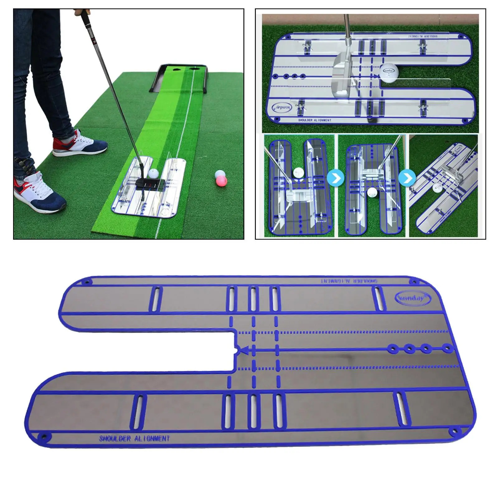 Putting Alignment Mirror Large Training Aid Swing Line Trainer Eye Supplies