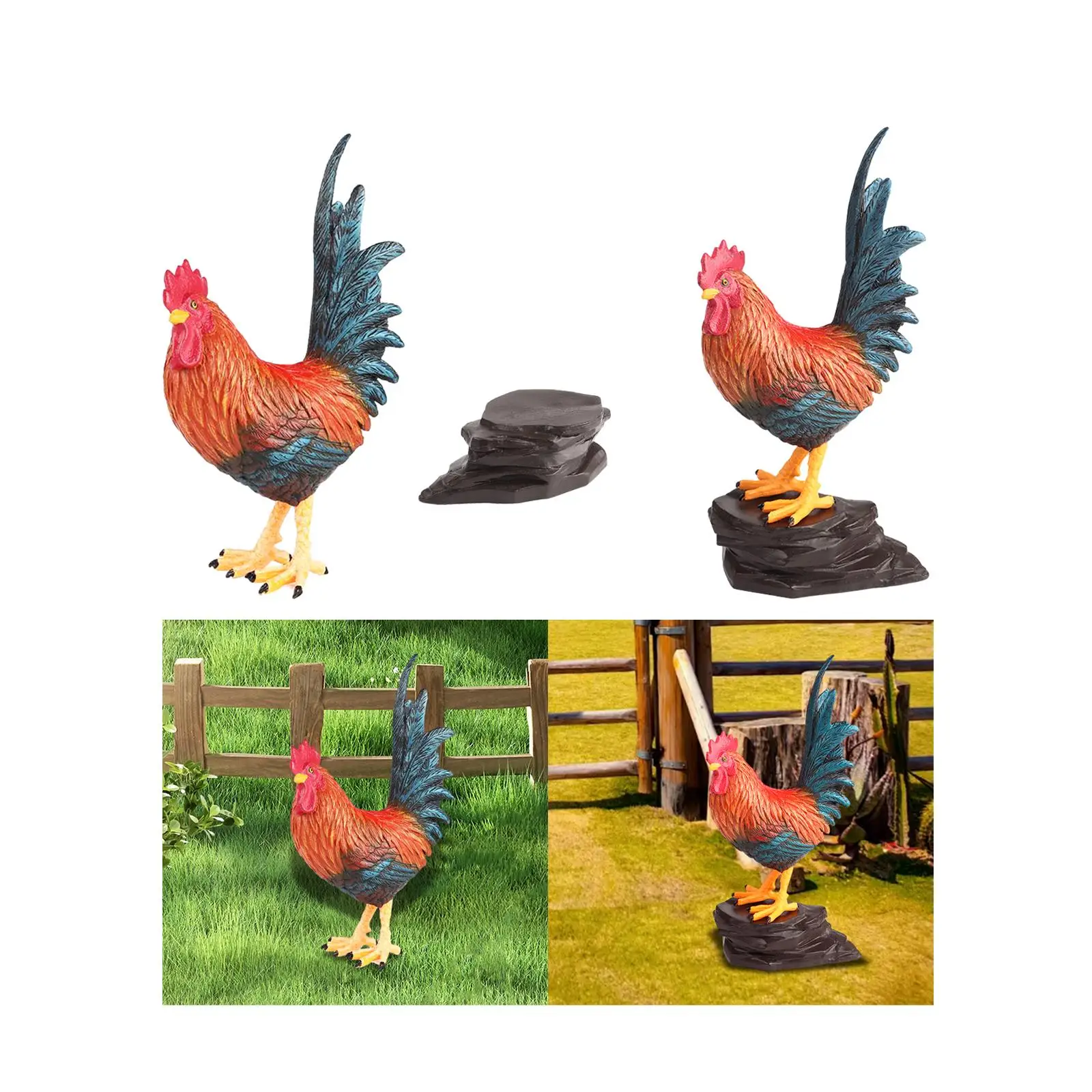 Realistic Rooster Toy Figurine Rooster Statues for Decoration Party Desktop