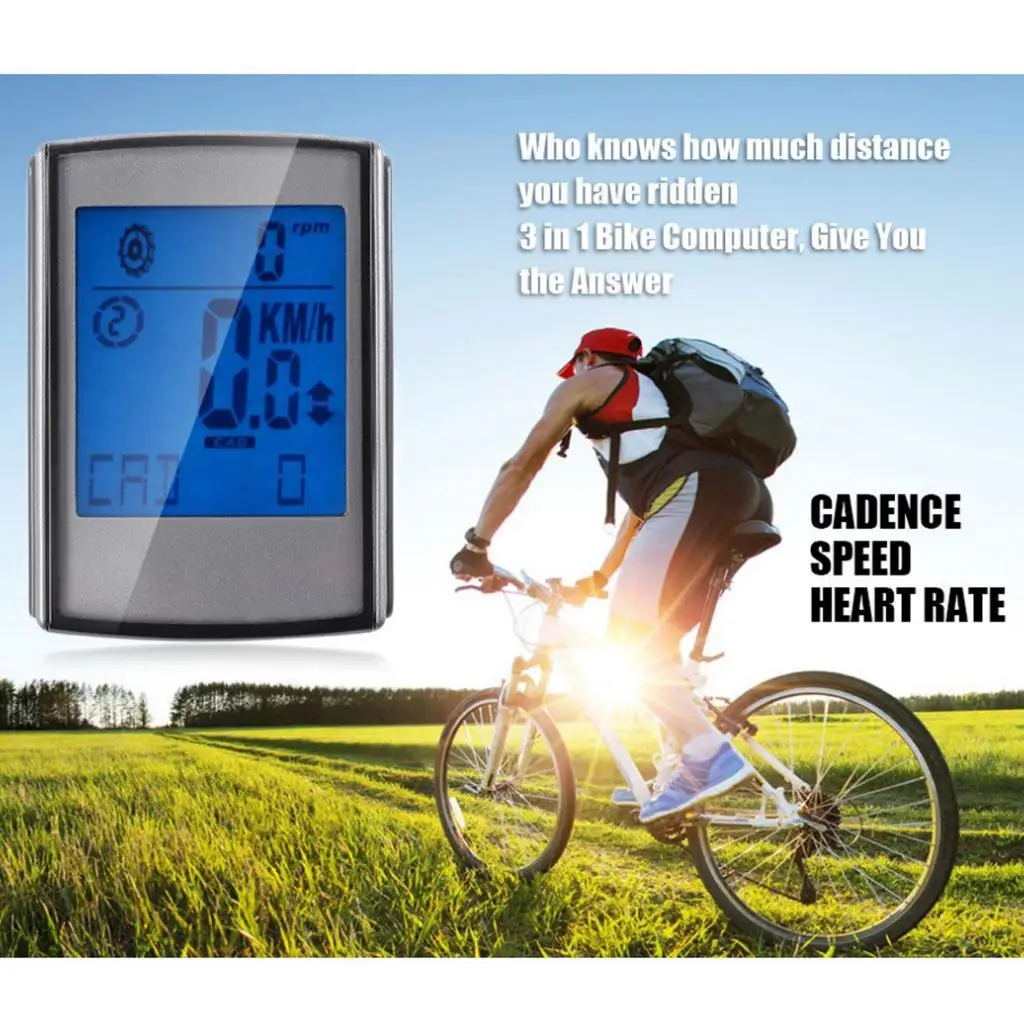  Bike Computer, , Bike, Multifunctional Waterproof LED Display with Backlight for Day And Night