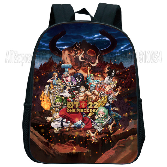 3PCS Cool One Piece Luffy Zoro Backpack Kids Kindergarten Daypack