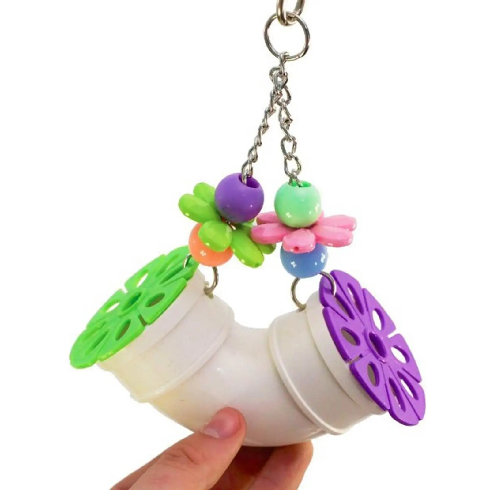 Multicolored Parrot Toys Pipeline Bird Foraging Chewing Toy Cage Bite Toy Open and Colse for Lovebird Parakeets Birds Gift