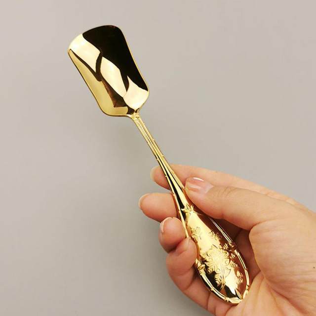 Stainless steel Spoons Vintage square head spoon ice cream spoons  Dinnerware LT392