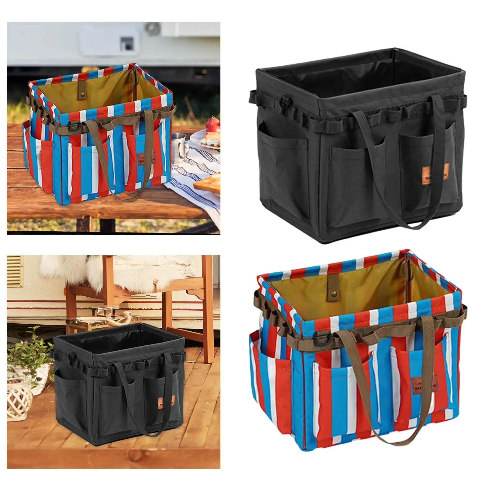 Foldable Tool Organizer with Pocket and Loop, Large Capacity Camping Bag for