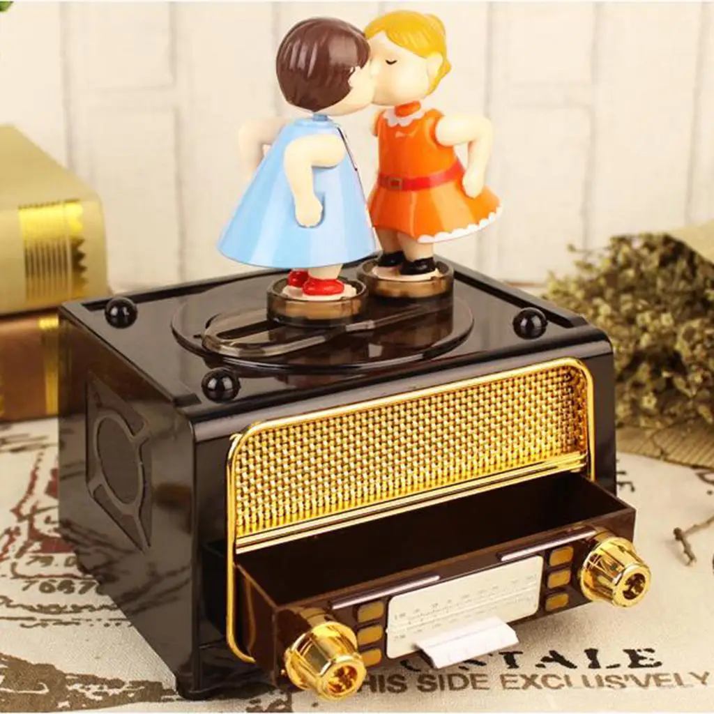 Mechanical Music Box Retro Radio Model Music Box Music Box Gift for