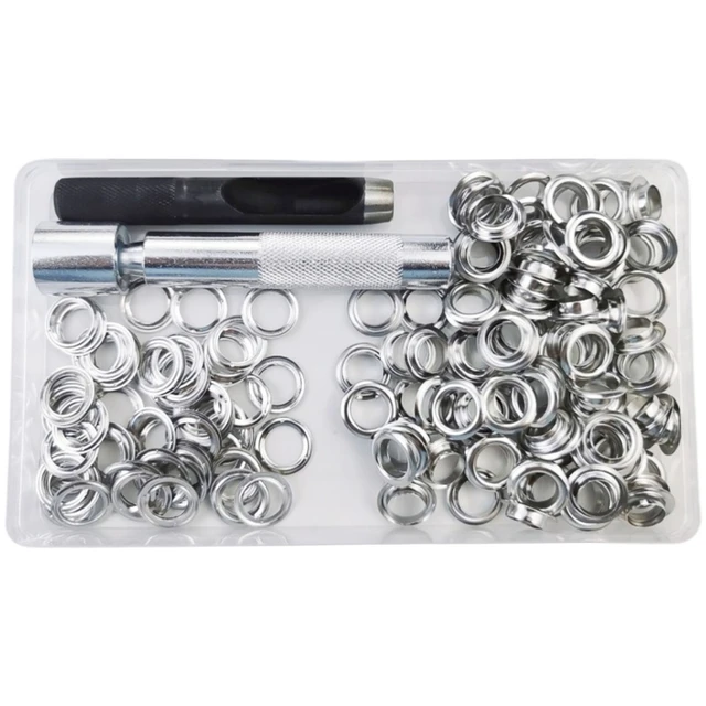 100 Sets Grommet Tool Kit 1/2 Inch Eyelets Grommets with Installation Tools  for DIY Leather Craft Clothing Accessories Curtain - AliExpress