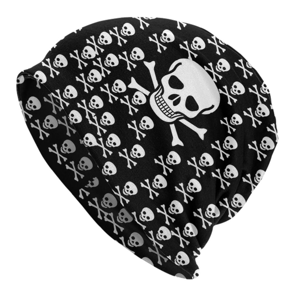 Benutzerdefinierte Schädel Druck Motorhaube Hüte Straße Stricken Hut Für Frauen Männer Winter Warme Horror Skeleton Tod Skullies Beanies Caps – Detail 1