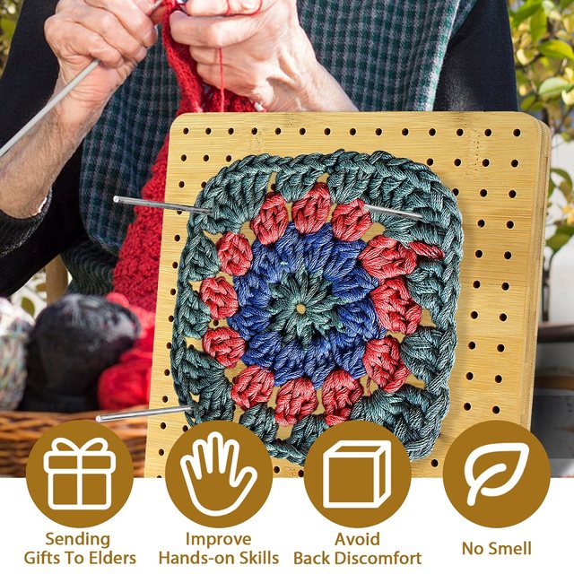 7.7in Crochet Blocking Board Bamboo Wooden Blocking Board Square Blocking  Board for Beginner Knitting Lover Crocheting Projects - AliExpress