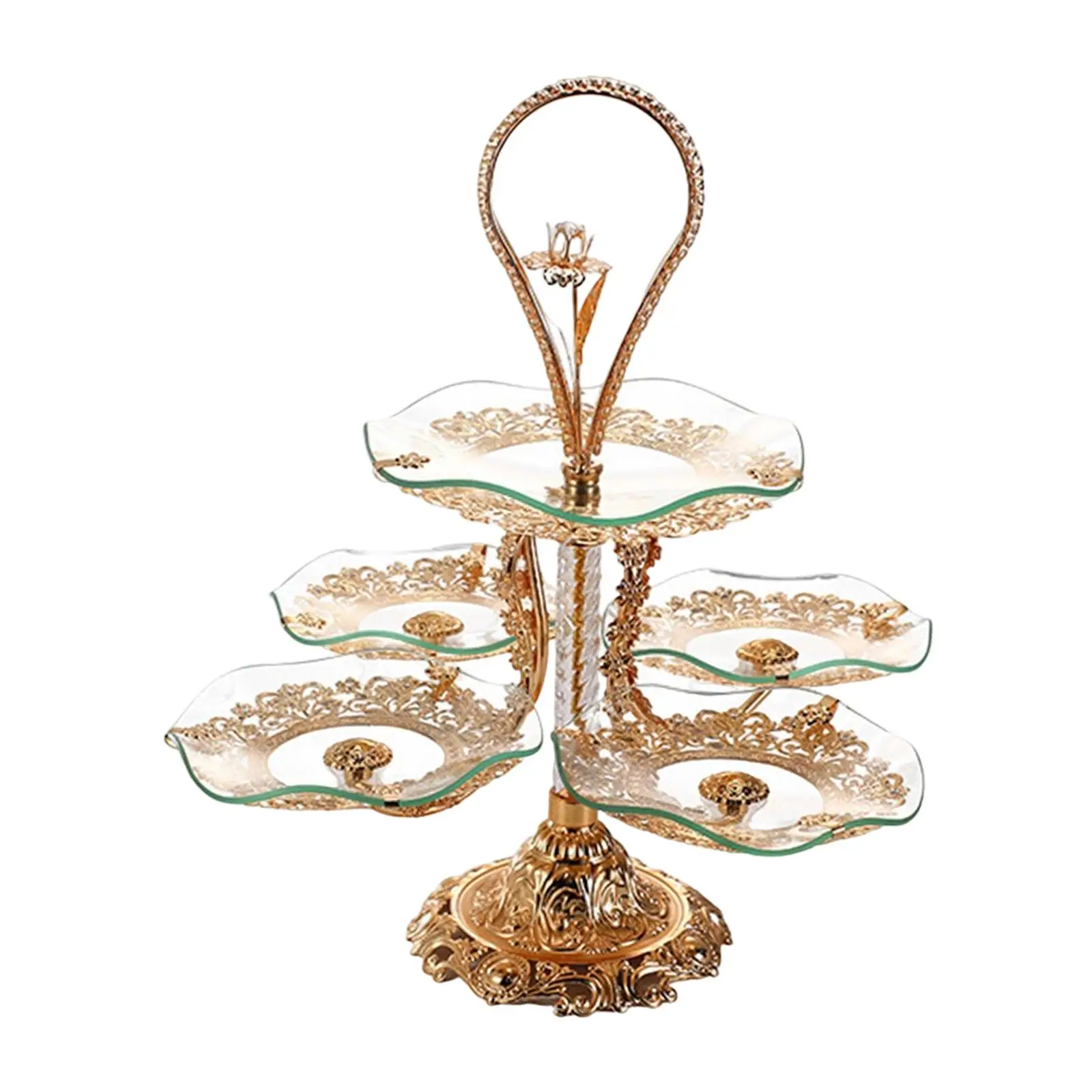 Multi Tier Serving Stand Tree Stand Exquisite Candy Dishware Storage Serving Tray for Kitchen