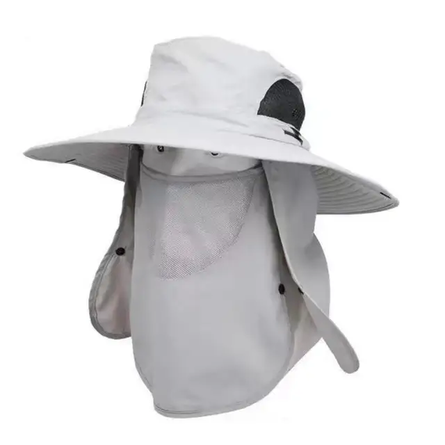 Sun Protection Bucket Hat Men Full Neck Face Cover Fishing Hunting Hiking  Climbing Sun Hats with Mask Wide Brim Sunshade Caps - AliExpress