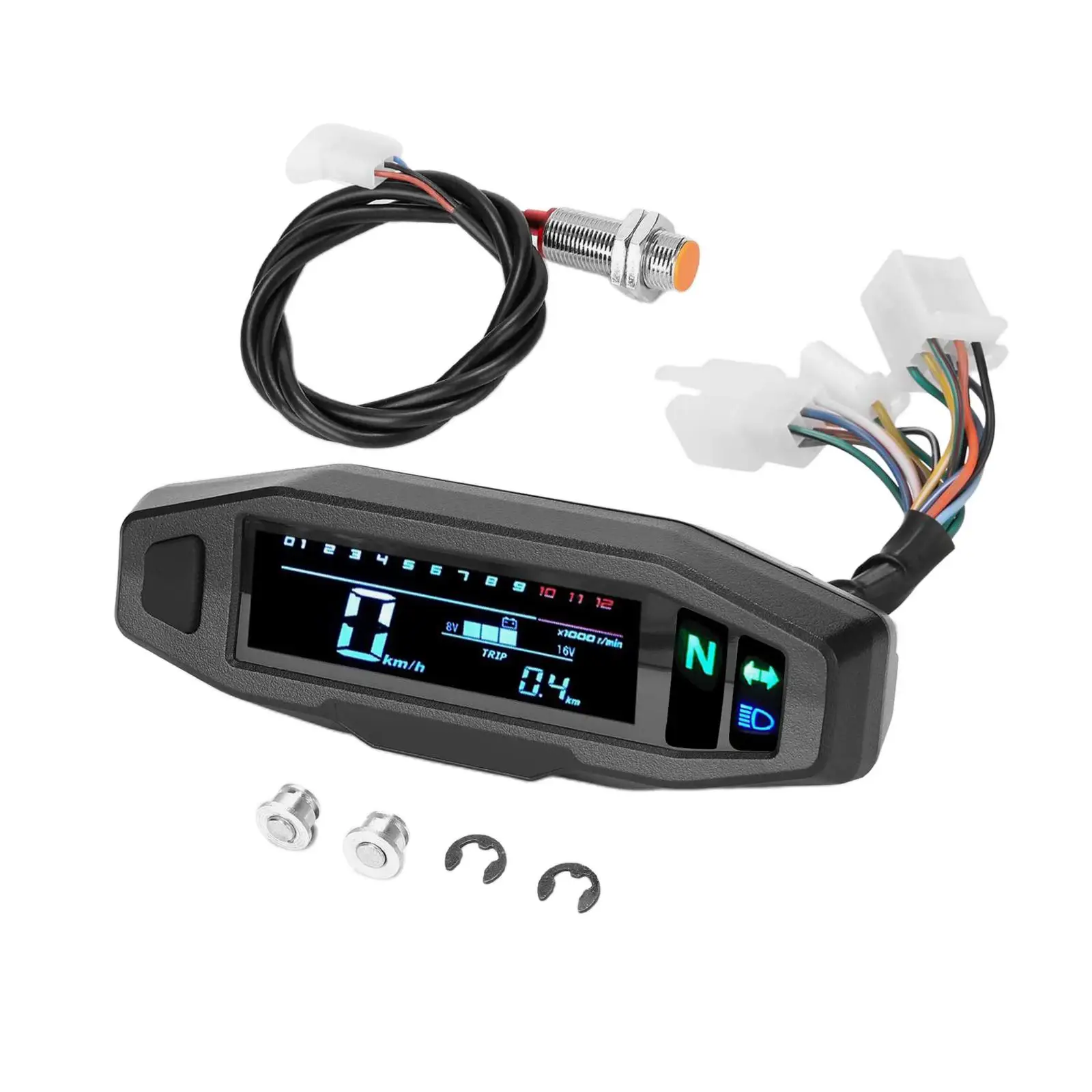 Digital Motorbike Speedometer LCD Display DC 12V Parts Waterproof Electric