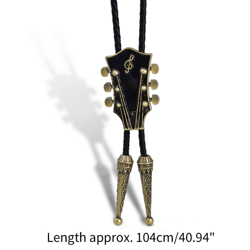 Western Bolo Krawatte Gaitar Bolo Krawatte Cowboy Leder Krawatte Moranse Bolo Krawatte Gaitar Musik Halskette Pullover Kette Halskette Dxaa – Detail 5
