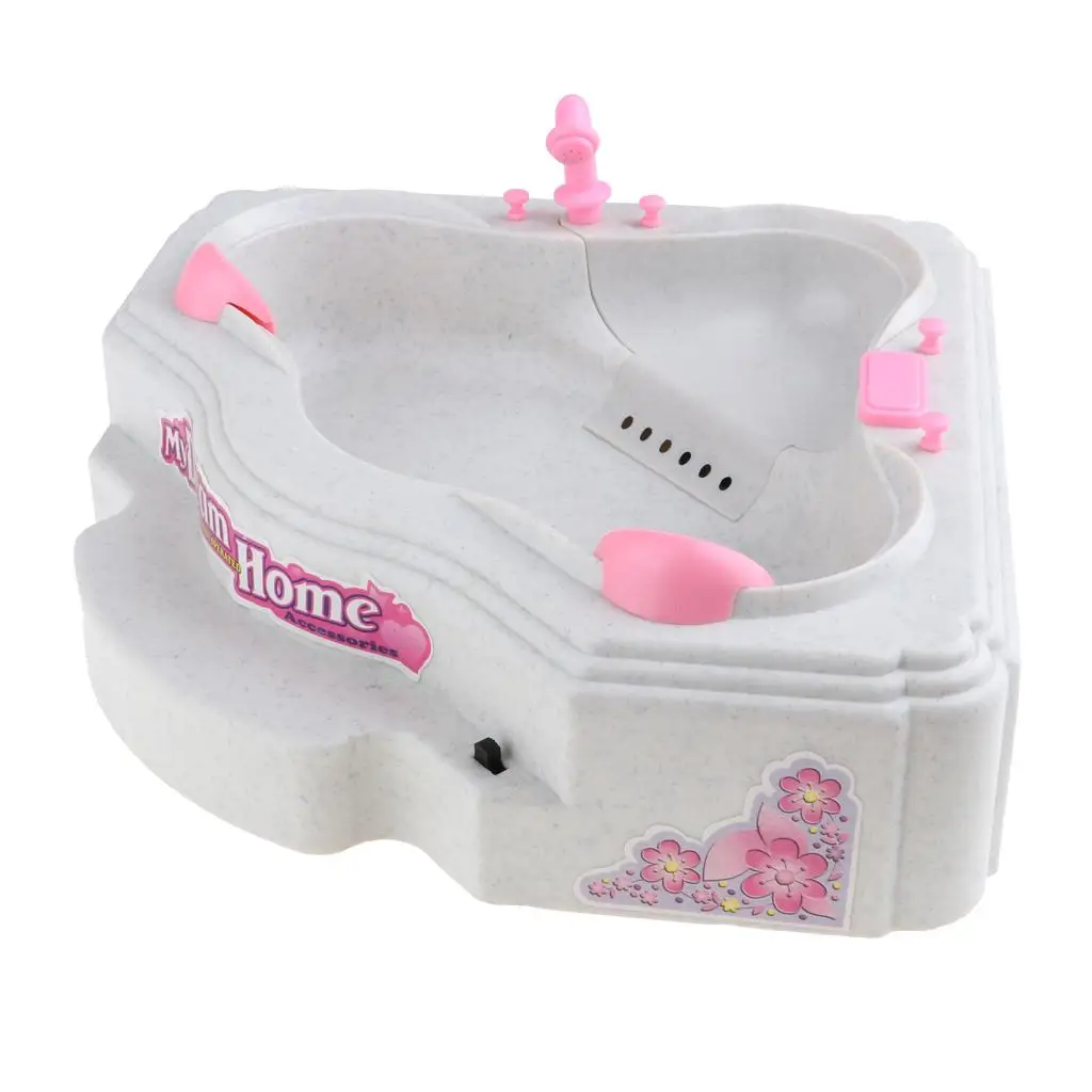 Dolls Bathroom Bathing Bathtub Furniture Play Set for 1/6  Doll House Girls Gifts