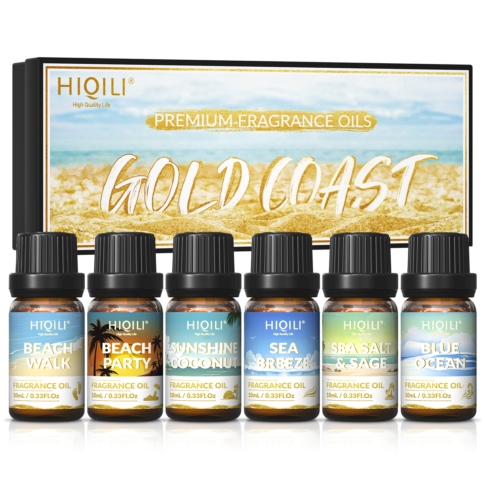 Best of HIQILI Fragrance Oils Set-Gold Coast Theme TOP 6 Gift Set Use For Aromatherapy, Diffuser, Humidifier, Candles Car, Home, hotel Reviews & Tips