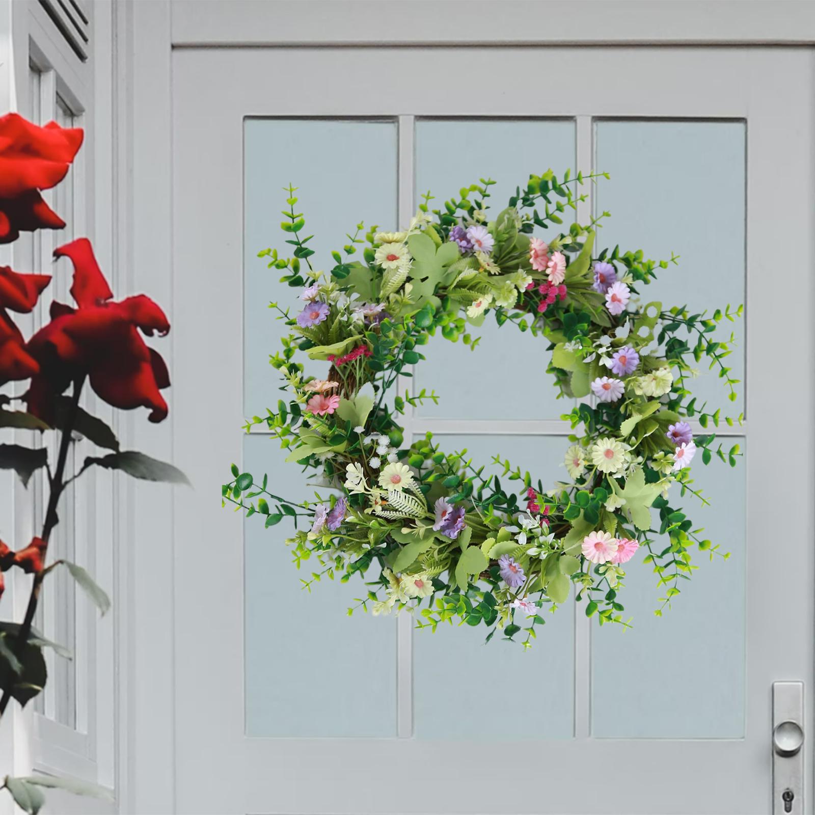 Front Door Wreath Spring Garland Eucalyptus Wreath for Photo Props Wedding Decorations