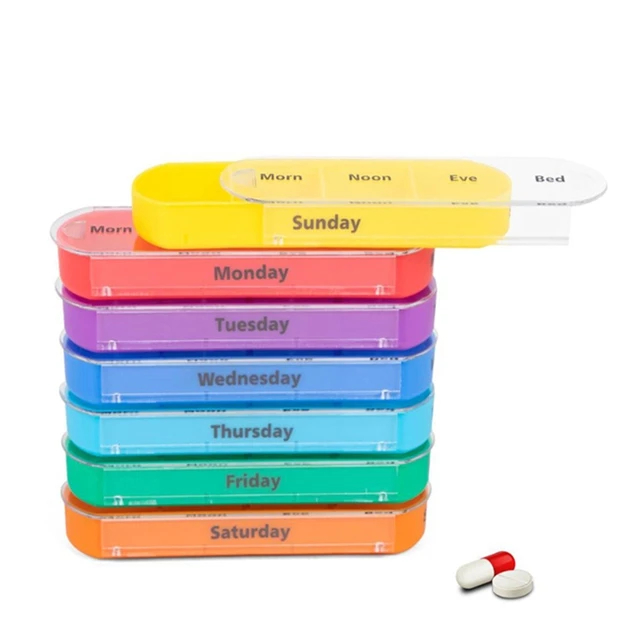 New 4 pc Pocket Pill Caddy Travel Box Container Medicine Tablet Case Holder