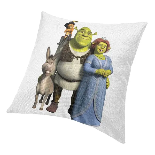 Burro de shrek filme travesseiro caso impresso casa macio diy capa de  almofada burro shrek meme engraçado ogre fiona filme verde pântano