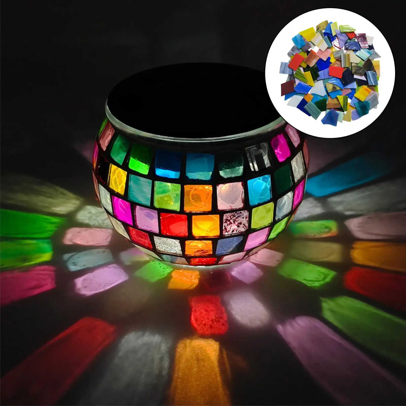 Colorful Mixed Shapes Mosaic Tiles for Crafts Garden Seat Table Cups Artwork Home Ornaments Mosaic Projects