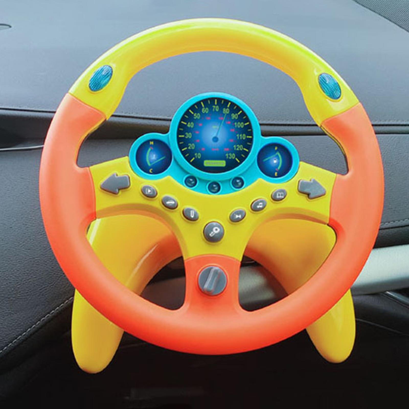 Eletric Simulation Steering Wheel Multifunctional with Music Games Sound Effects Toy Steering Wheel for Games Boys and Girls