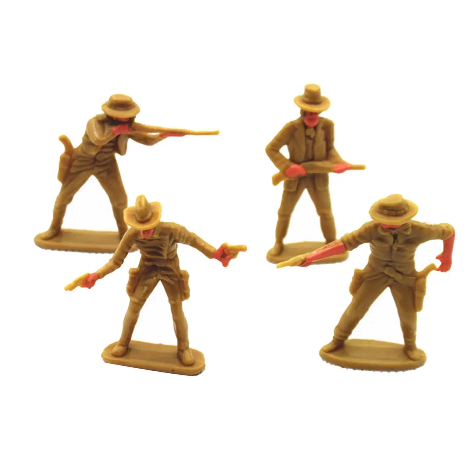 4Pcs Simulation Cowboy People Figures DIY Projects Layout Decoration Fairy Garden Movie Props Collections Diorama Scenery Decor