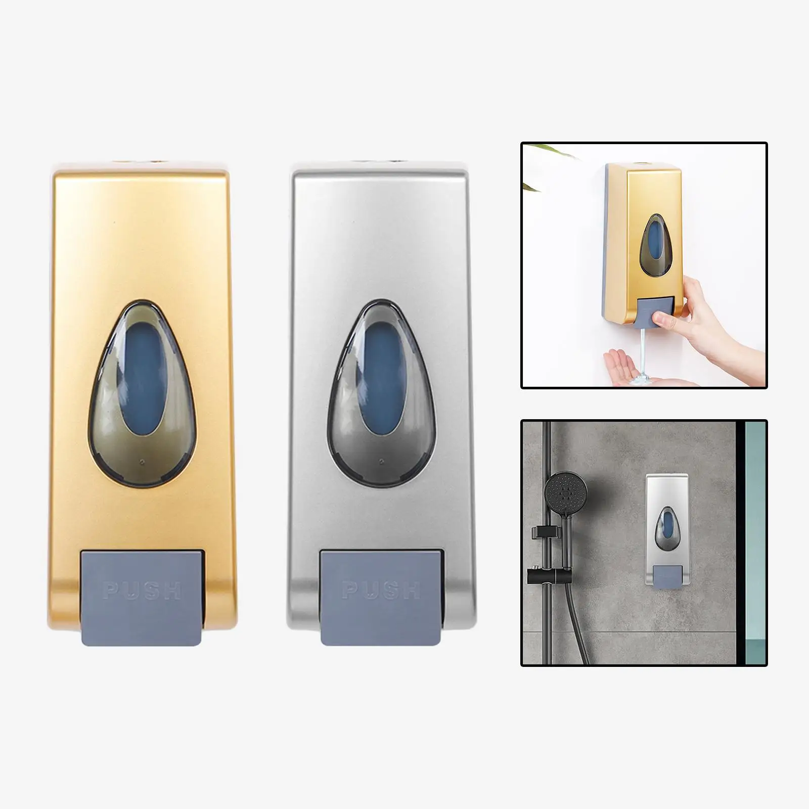 600ml Manual Soap Dispenser Wall Mounted Hand Soap Shampoo Bottle for Bathroom Kitchen Hotels Household Restaurants