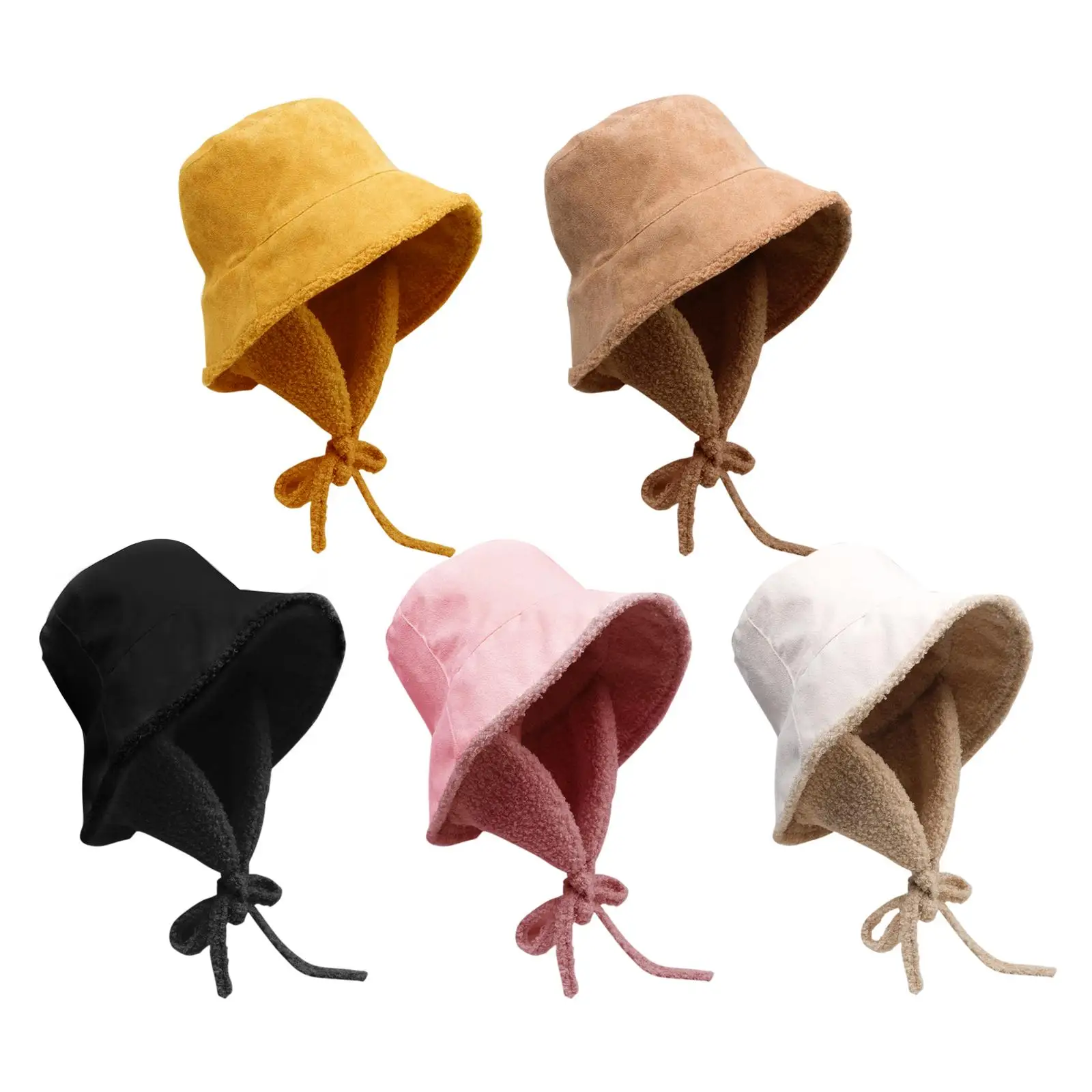 Warm Bucket Hat Soft with Ear Protection Fisherman Caps Furry Casual Winter Hat for Boys Girls Teens Travel Picnic Hiking