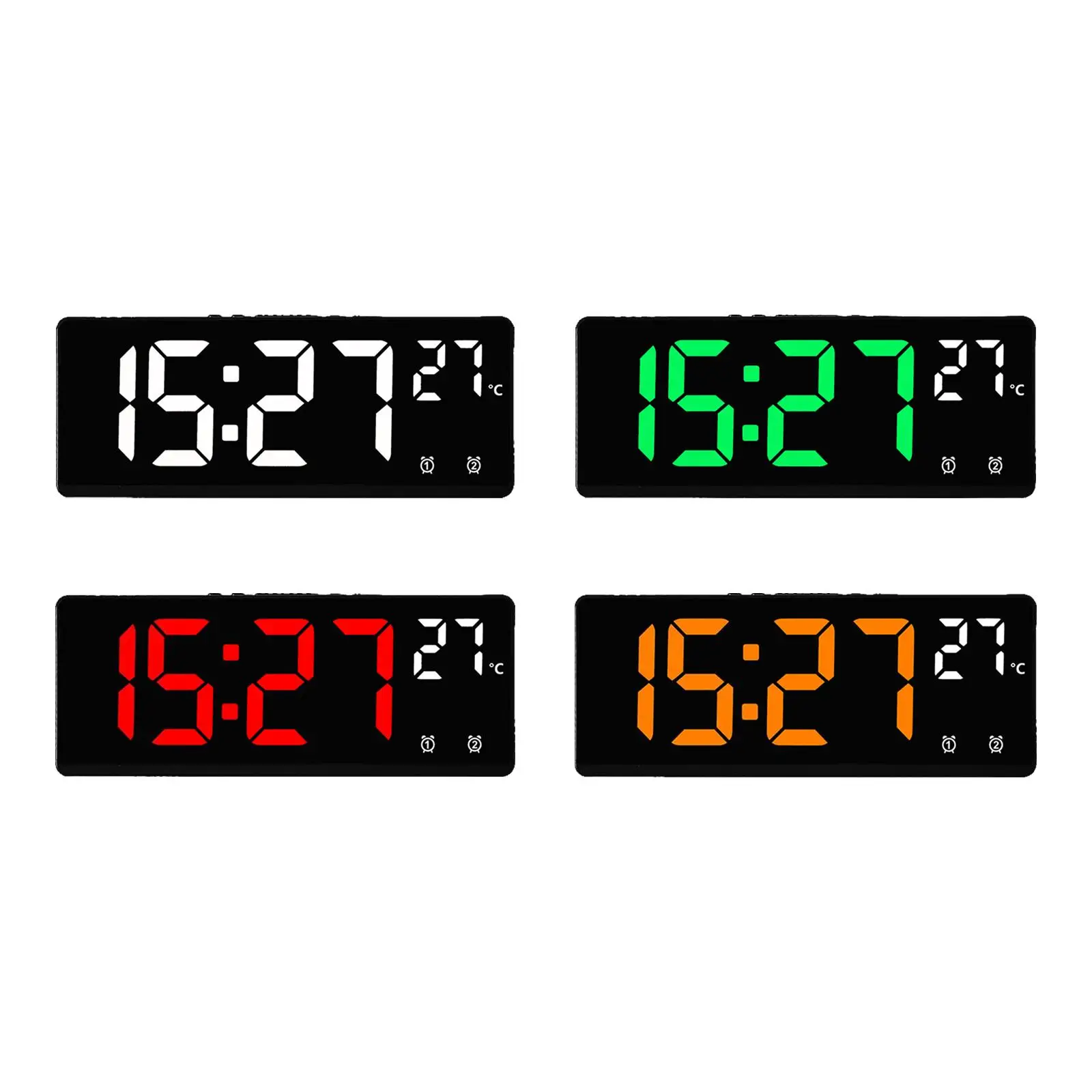 Digital Alarm Clock Large Display Adjustable Brightness LED Electronic Clock Simple 12/24H for Travel Home Table Bedside Student