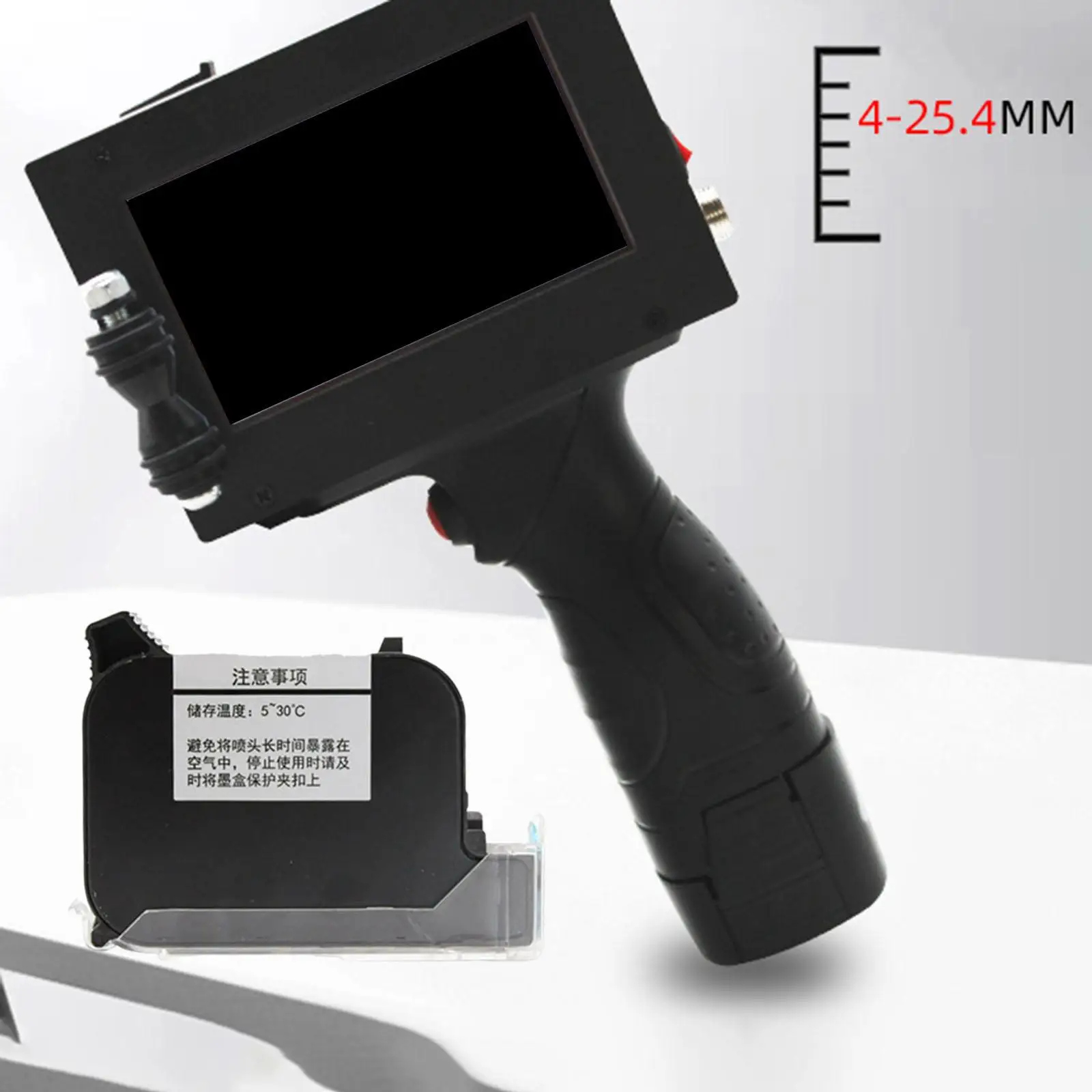 Portable Inkjet Printer Coder Hand Jet 25.4mm Label Expiry Date Production Date Coding Mark Handheld for Carton Metal Trademark