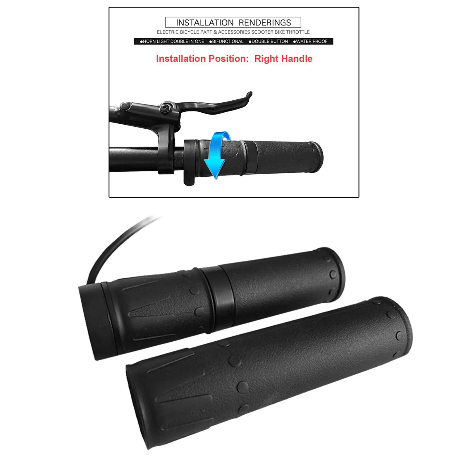 Universal Throttle Grips Speed Control Scooter E Bikes Thumb Throttle Conversion Waterproof for Electric Bike Cycling Accessory